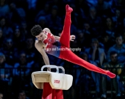 23.03.2019. Resorts World Arena, Birmingham, England. The Gymnastics World Cup 2019Jamie LEWIS (GBR)  in the Mens Pommel Competition