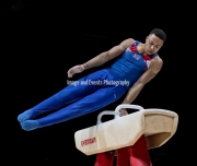 23.03.2019. Resorts World Arena, Birmingham, England. The Gymnastics World Cup 2019Joe Fraser (GBR) in the Mens Pommel