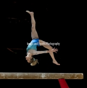 23.03.2019. Resorts World Arena, Birmingham, England. The Gymnastics World Cup 2019Riley McCusker (USA) on the beams, scoring 12.166 and finishing with the Silver Medal overall.