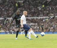 Manchester, England.10th June,2018.Blurb about image and subjects.....during the Soccer Aid charity football match between an England X1 and a World X1. Each team of A-list celebrities and Sporting legends are fundraising for UNICEF.© Andy Gutteridge/ Image and Events/ Alamy Live News