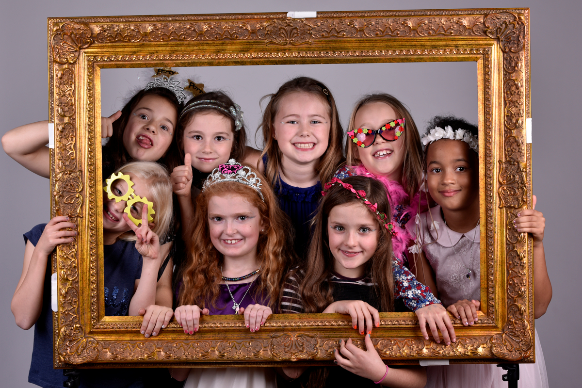 Childrens parties and family fun using our studio frames